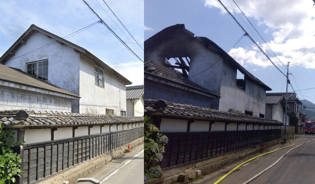 鈴木醸造所　桜川市　火事　被害状況　画像